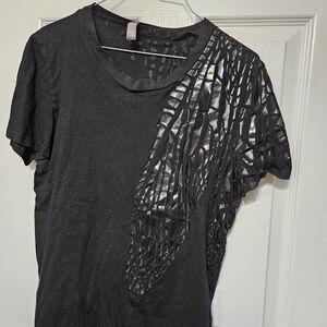 Dior Black Short Sleeve Tee with Silver Accents